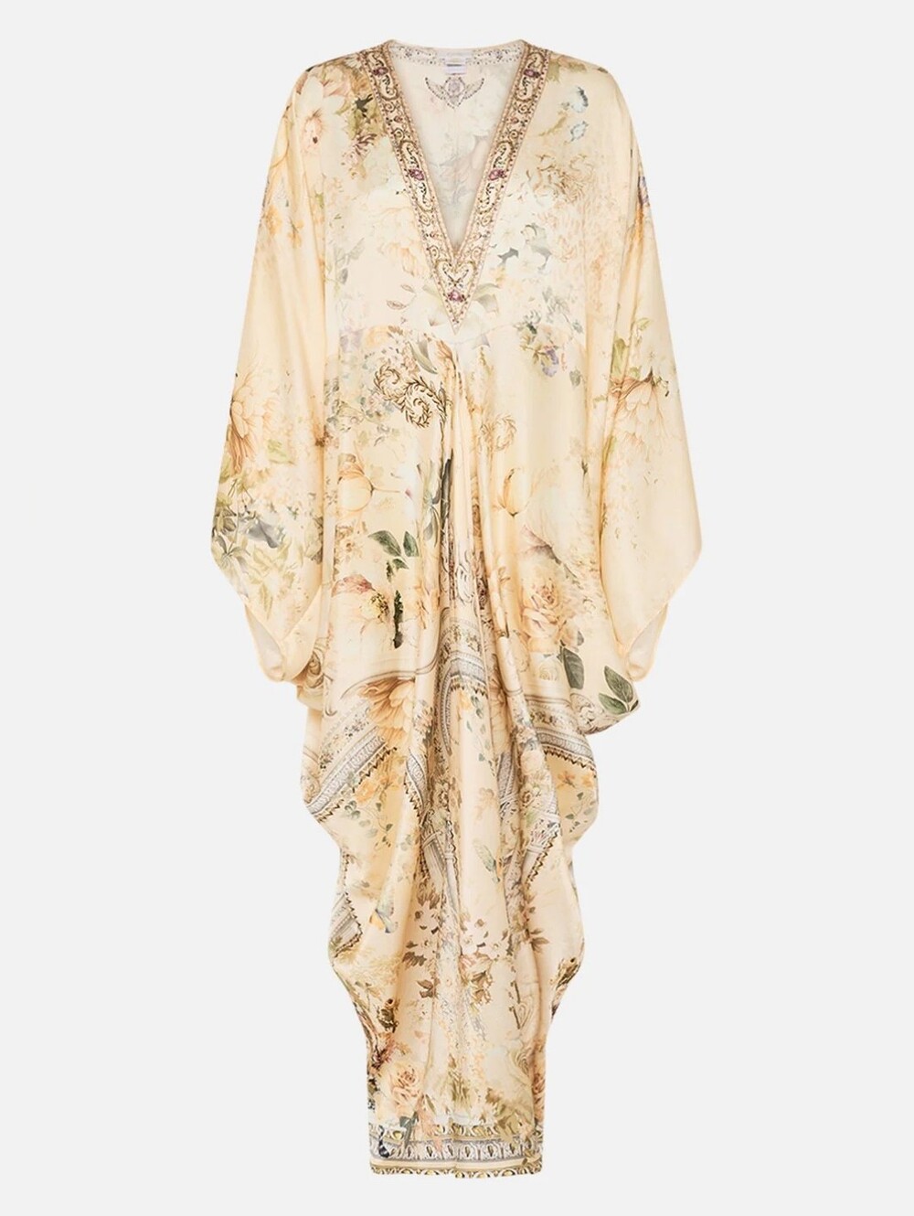 Camilla T shape long kaftan Dress In Adorned in aranjuez
